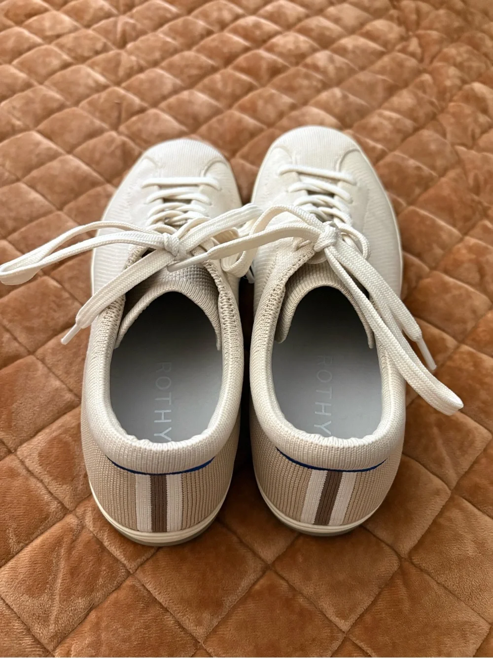Rothy's Cream Knit Lace-Up Women's Sneakers